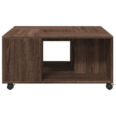 Sohvapöytä ruskea tammi 80x80x40 cm tekninen puu