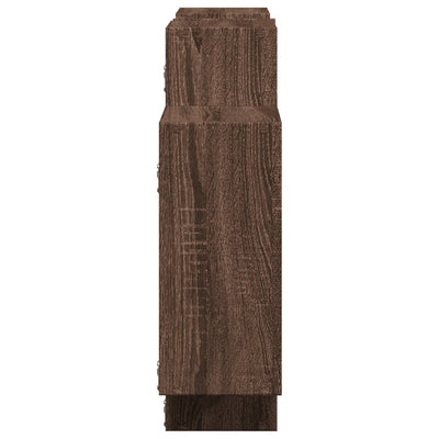 Seinähylly ruskea tammi 159x18x65 cm tekninen puu