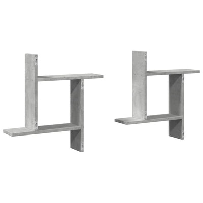 Seinähyllyt 2 kpl betoninharmaa 50x12x50 cm tekninen puu