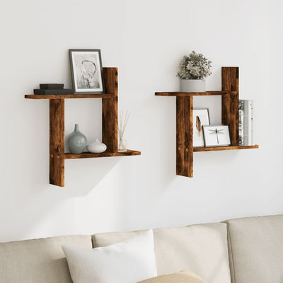 Seinähyllyt 2 kpl savutammi 50x12x50 cm tekninen puu