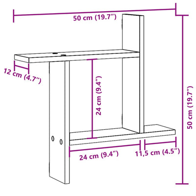 Kasvitelineet 2 kpl artesaani tammi 50x12x50 cm tekninen puu