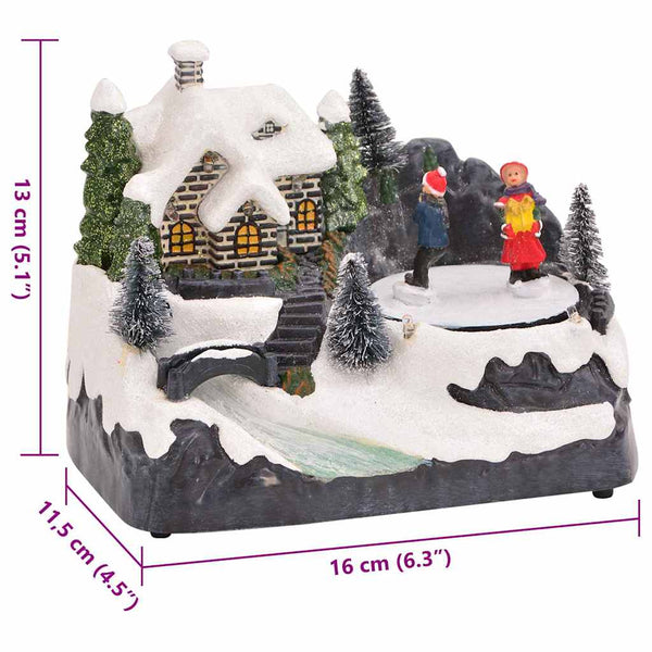 Mini joulukylä 16 x 11,5 x 13 cm Muovi Monivärinen