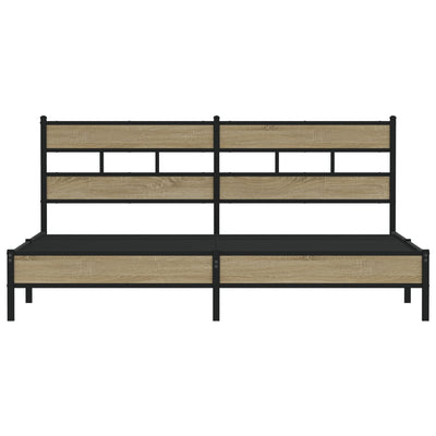 Sonoma-tammi metallinen sängynrunko ilman patjaa Tihamer 180x200cm