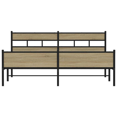 Sonoma-tammi metallinen sängynrunko ilman patjaa Tihamer 180x200cm