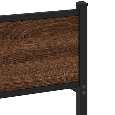 Ruskea tammi metallinen sängynrunko Tihamer 183x213cm