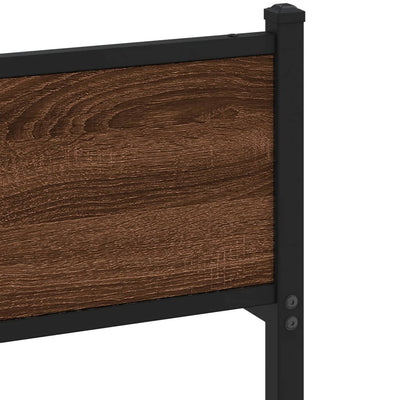 Ruskea tammi metallinen sängynrunko Tihamer 193x203cm