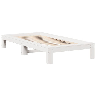 Sängynrunko ilman patjaa päädyllä 75x190 cm täysi mänty
