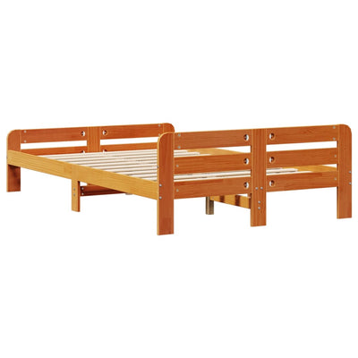 Sängynrunko ilman patjaa vahanruskea 135x190 cm täysi mänty