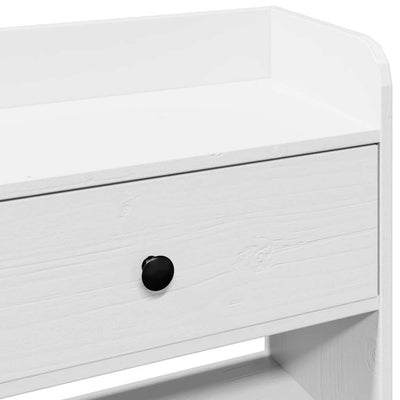 Valkoinen sängynpääty säilytystilalla Seidmemet 160cm (mänty)