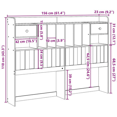Sängynpääty säilytystilalla Seidmemet 150cm (mänty)