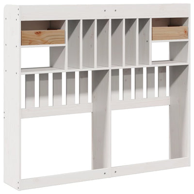 Valkoinen sängynpääty säilytystilalla Seidmemet 135cm (mänty)