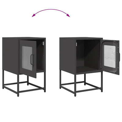 Musta yöpöytäkaappi Leposava 36x39x60,5cm (kylmävalssattua terästä)