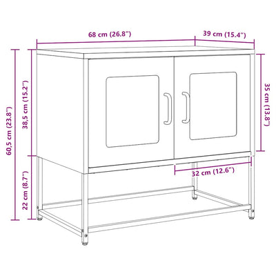 Musta tv kaappi Netinav 68x39x60,5cm (kylmävalssattu teräs)