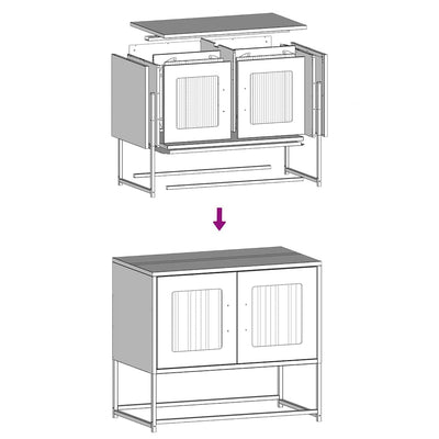 TV Kaappi Musta 68x39x60,5 cm Kylmävalssattu teräs