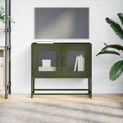 TV Kaappi Oliivinvihreä 68x39x60,5 cm Kylmävalssattu teräs