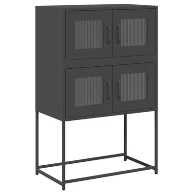 Highboard Musta 68x39x107 cm Teräs