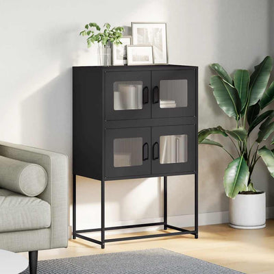 Highboard Musta 68x39x107 cm Teräs