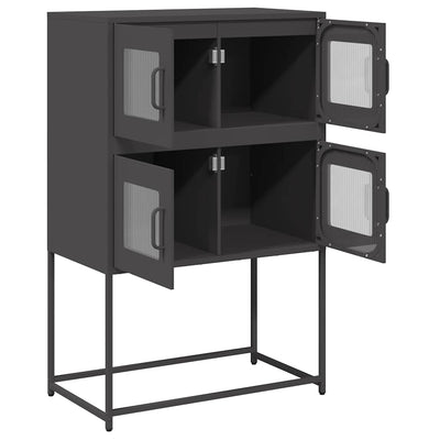 Highboard Musta 68x39x107 cm Teräs