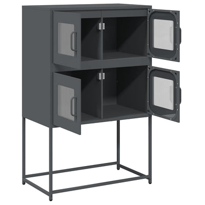 Highboard Antrasiitti 68x39x107 cm terästä