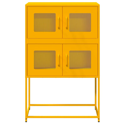 Highboard Sinapinkeltainen 68x39x107 cm Teräs