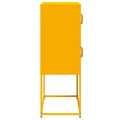 Highboard Sinapinkeltainen 68x39x107 cm Teräs