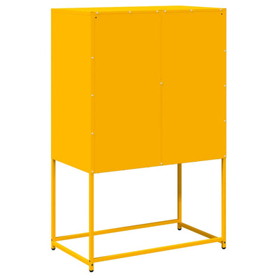 Highboard Sinapinkeltainen 68x39x107 cm Teräs