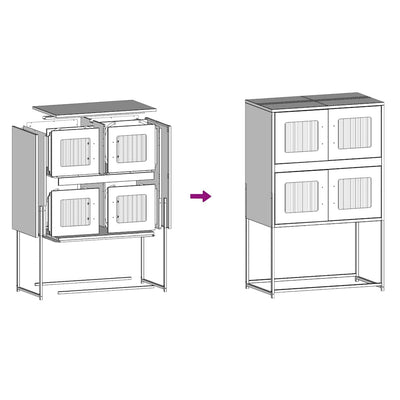 Highboard Sinapinkeltainen 68x39x107 cm Teräs