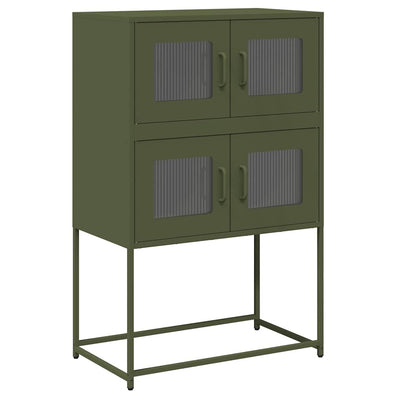 Highboard Oliivinvihreä 68x39x107 cm Teräs