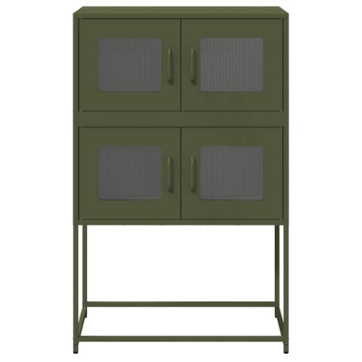 Highboard Oliivinvihreä 68x39x107 cm Teräs
