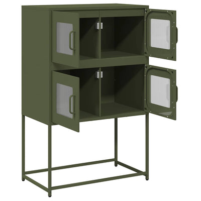 Highboard Oliivinvihreä 68x39x107 cm Teräs