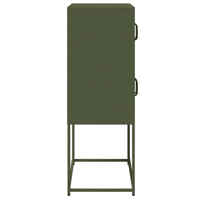 Highboard Oliivinvihreä 68x39x107 cm Teräs