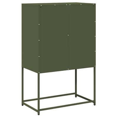 Highboard Oliivinvihreä 68x39x107 cm Teräs