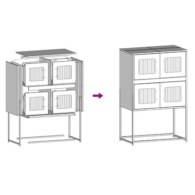 Highboard Oliivinvihreä 68x39x107 cm Teräs