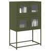 Highboard Oliivinvihreä 68x39x107 cm Teräs
