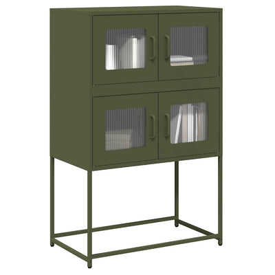 Highboard Oliivinvihreä 68x39x107 cm Teräs