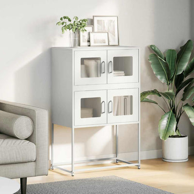 Highboard Valkoinen 68x39x107 cm Teräs