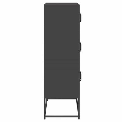 Highboard Musta 68x39x123 cm Teräs