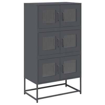 Highboard Antrasiitti 68x39x123 cm terästä