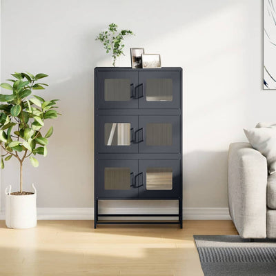 Highboard Antrasiitti 68x39x123 cm terästä