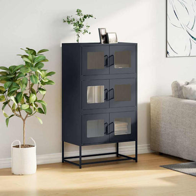 Highboard Antrasiitti 68x39x123 cm terästä