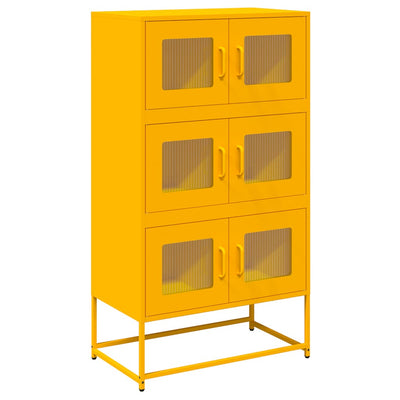 Highboard Sinapinkeltainen 68x39x123 cm Teräs