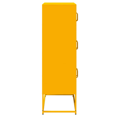 Highboard Sinapinkeltainen 68x39x123 cm Teräs