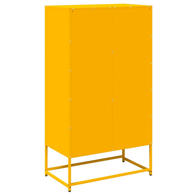 Highboard Sinapinkeltainen 68x39x123 cm Teräs