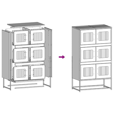 Highboard Sinapinkeltainen 68x39x123 cm Teräs