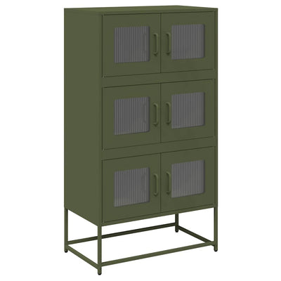 Highboard Oliivinvihreä 68x39x123 cm Teräs