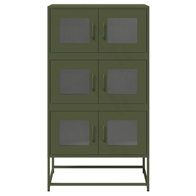 Highboard Oliivinvihreä 68x39x123 cm Teräs
