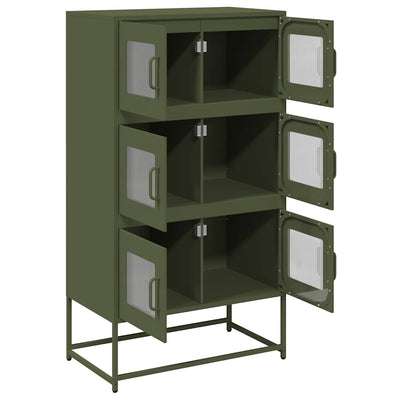 Highboard Oliivinvihreä 68x39x123 cm Teräs
