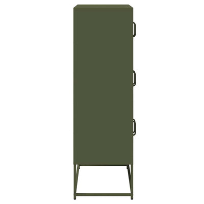 Highboard Oliivinvihreä 68x39x123 cm Teräs