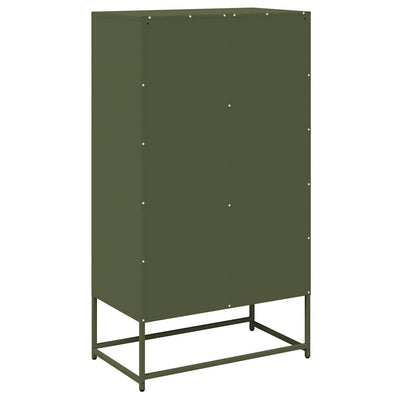 Highboard Oliivinvihreä 68x39x123 cm Teräs