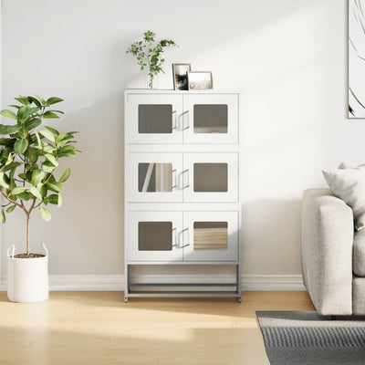 Highboard Valkoinen 68x39x123 cm Teräs